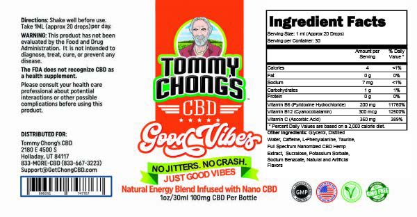 Tommy Chong's Good Vibes Energy Tincture 2-Pack