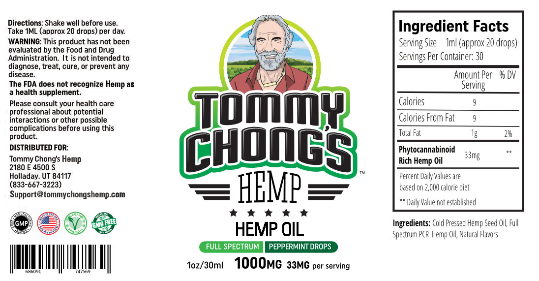 Tommy Chong's 1000MG Full Spectrum Hemp Tincture