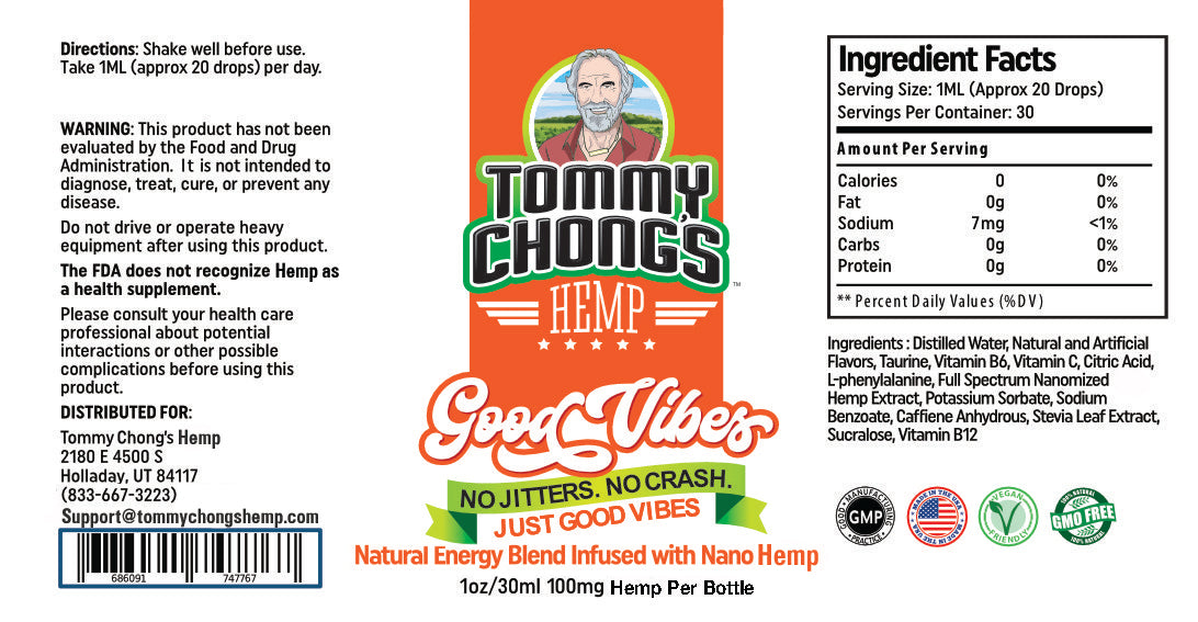 Tommy Chong's Good Vibes Energy Tincture 2-Pack